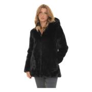 Omkeerbare Hooded Bridget Coat met imitatiebont Save The Duck , Black ...