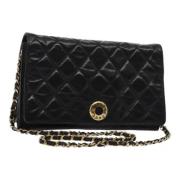 Pre-owned Leather chanel-bags Chanel Vintage , Black , Dames