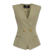 Dubbelbreasted vest Balmain , Green , Dames