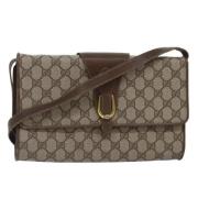 Pre-owned Canvas shoulder-bags Gucci Vintage , Beige , Dames