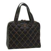 Pre-owned Leather chanel-bags Chanel Vintage , Black , Dames