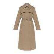 Gevoerde trenchcoat met riem Alexander McQueen , Beige , Dames