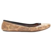 Pre-owned Leather flats Alaïa Pre-owned , Brown , Dames