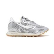 Zilver Satijnen Sneakers RUN OF , Gray , Heren