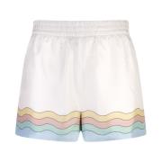 Witte zijden shorts met palmbomen Casablanca , White , Dames