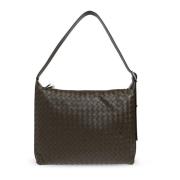 Leren schoudertas maat Medium Bottega Veneta , Green , Heren