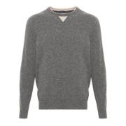 Grijze Crew Neck Wollen Trui Fedeli , Gray , Heren