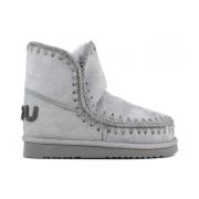 Grijze Sheepskin Eskimo Laarzen met Glitter Mou , Gray , Dames