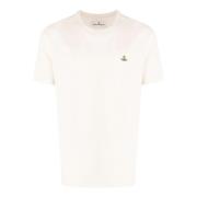 Beige Katoenen T-shirt met Orb Logo Vivienne Westwood , Beige , Heren