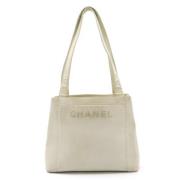 Pre-owned Leather totes Chanel Vintage , White , Dames