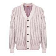 Paarse Cardigan Sweater met V-hals Barena Venezia , Purple , Heren