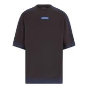 Bruine Katoenen T-shirt met Logo A-Cold-Wall , Brown , Heren