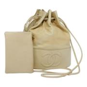 Pre-owned Leather chanel-bags Chanel Vintage , Beige , Dames