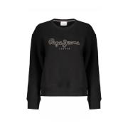 Katoenen Sweatshirt met Logoprint voor Dames Pepe Jeans , Black , Dame...