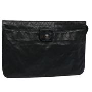 Pre-owned Leather chanel-bags Chanel Vintage , Black , Dames