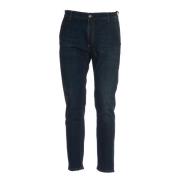 Donker Denim Wortel Jeans Aw24 Dondup , Blue , Heren