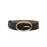 Zwarte leren riem met gouden gesp Vanessa Bruno , Black , Dames