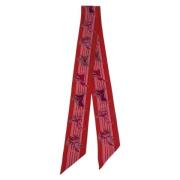 Pre-owned Canvas scarves Hermès Vintage , Red , Dames