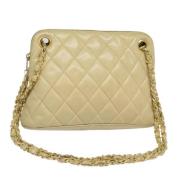 Pre-owned Leather chanel-bags Chanel Vintage , Beige , Dames