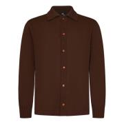 Bruine Sweater met Overhemdkraag Doppiaa , Brown , Heren