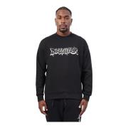 Zwarte Crewneck Lange Mouw Logo Sweatshirt Disclaimer , Black , Heren