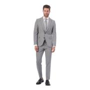 Grijze Slim Fit Jurk met Lage Taille Broek Mulish , Gray , Heren