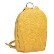 Pre-owned Leather backpacks Louis Vuitton Vintage , Yellow , Dames