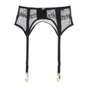 Kanten Jarretel met Logo Dolce & Gabbana , Black , Dames