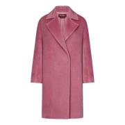 Roze Alpaca Wol Double-Breasted Jas Max Mara , Pink , Dames