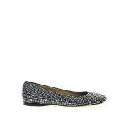 Zwarte Ballerina Flats met Strass Versiering Loewe , Black , Dames