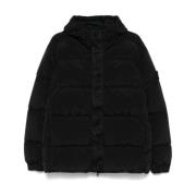 Zwarte Parka Jas voor Mannen Stone Island , Black , Heren