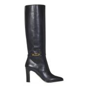 Zwarte enkellaarsjes met gouden detail Tom Ford , Black , Dames