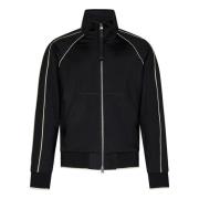 Zwarte Sportjas met Leren Details Tom Ford , Black , Heren