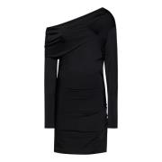 Zwarte Stretch Jersey Minijurk Aw24 Alexander McQueen , Black , Dames