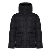 Gewatteerde Zwarte Jas Aw24 Herno , Black , Heren