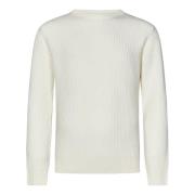 Witte Ribgebreide Trui Aw24 Herno , White , Heren