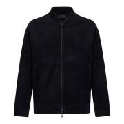 Blauwe Zip-Up Sweatshirt Aw24 Emporio Armani , Blue , Heren