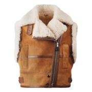 Shearling Biker Jas Hogan , Brown , Dames