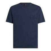 Blauw Katoenen Jersey T-Shirt met Geborduurd Logo Etro , Blue , Heren