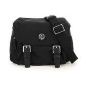 Messenger Crossbody Tas van gerecycled nylon Tory Burch , Black , Dame...