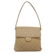 Pre-owned Metal shoulder-bags Chanel Vintage , Beige , Dames