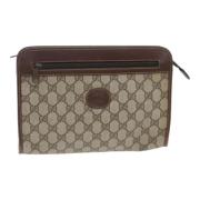 Pre-owned Leather clutches Gucci Vintage , Beige , Dames