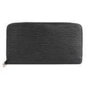 Pre-owned Leather wallets Louis Vuitton Vintage , Black , Dames