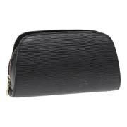 Pre-owned Leather pouches Louis Vuitton Vintage , Black , Dames