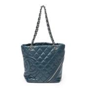 Pre-owned Leather chanel-bags Chanel Vintage , Blue , Dames