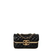 Pre-owned Leather chanel-bags Chanel Vintage , Black , Dames