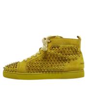 Pre-owned Suede sneakers Christian Louboutin Pre-owned , Yellow , Here...