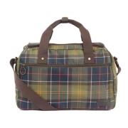 Tartan Flight Bag met meerdere compartimenten Barbour , Green , Heren