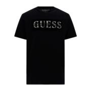 Velvet T-shirt Guess , Black , Heren