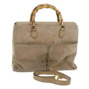 Pre-owned Suede gucci-bags Gucci Vintage , Beige , Dames